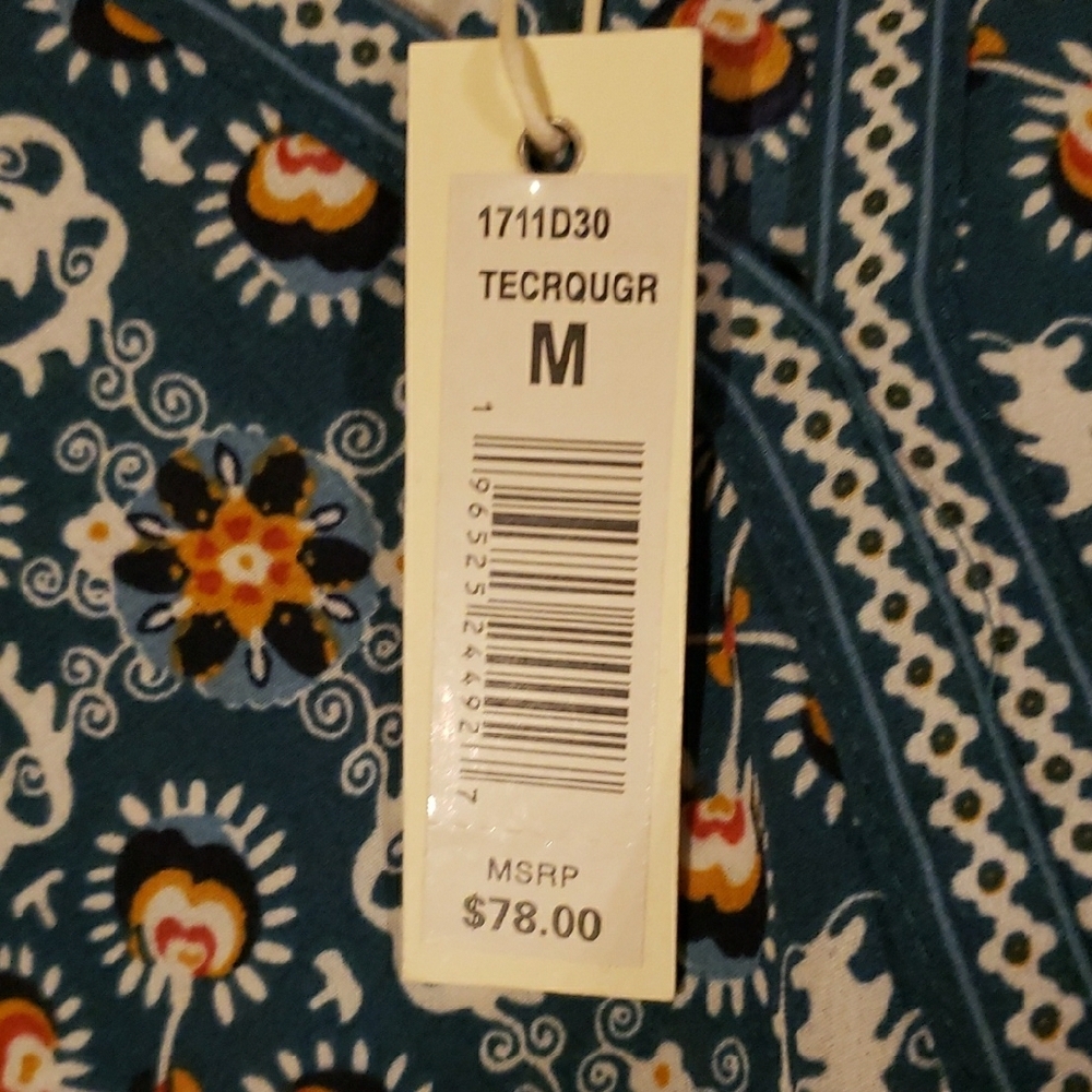 MAX STUDIO Blue and White Tie Front Blouse - Picture 2 of 2